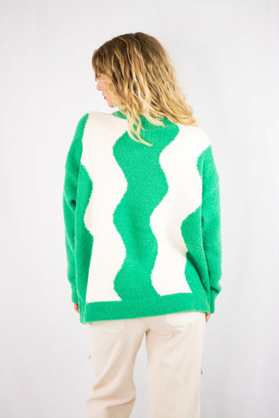 Wavy Knitted Sweater